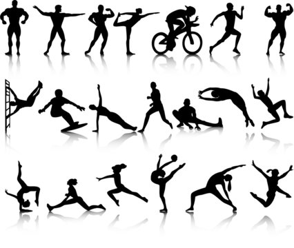 Silhouettes of athletes