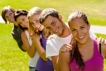 Students enjoying a break in the park