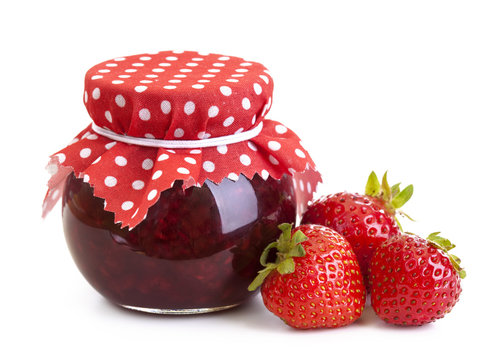 Strawberry jam and fresh berries