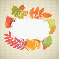 autumn illustration, frame for text
