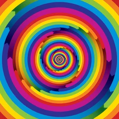 Photo sur Plexiglas Psychédélique Éléments arc-en-ciel en spirale en forme de flèche infinie.