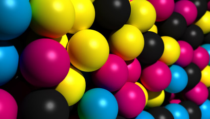Cmyk - Drops of ink close up