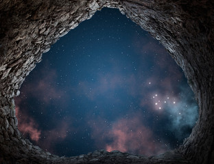 Stars over the ancient tower.