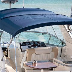 yacht cabin interior with table