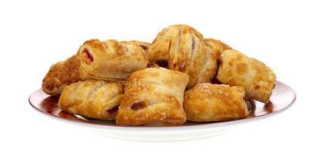 Strawberry strudel on plate