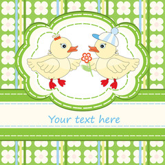Baby shower with cute duck pattern