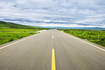 High speed road with cloud