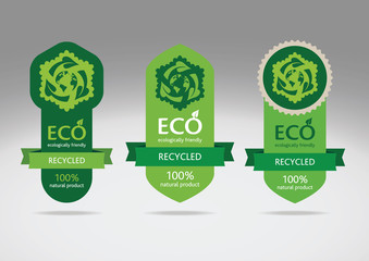 Eco recycle labels - editable vector images