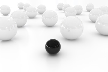 Black and White Sphere - Isolated on White Background