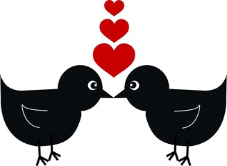 two birds in love