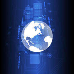 globe and technology background design