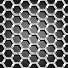 Seamless honeycomb pattern over black gradient