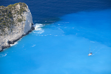 Blue lagoon, island paradise. Ionic Sea of Greece Zakynthos, pop