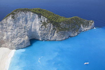 Blue beach lagoon, island paradise. Ionic Sea of Greece Zakyntho