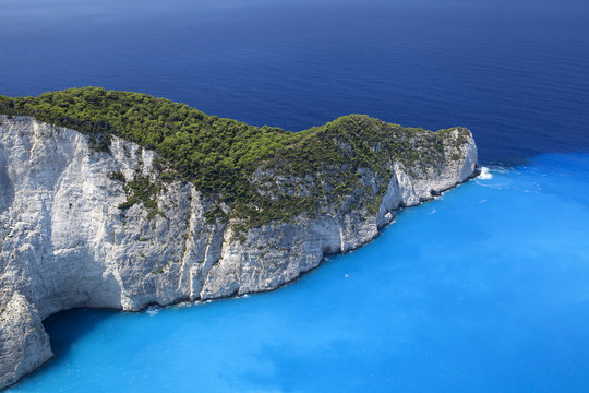 Blue lagoon, island paradise. Ionic Sea of Greece Zakynthos, pop