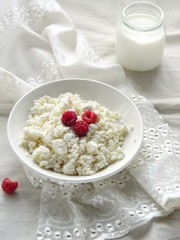 Fresh cheese on a plate