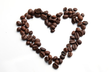 Coffee beans heart