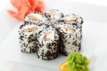 Salmon and Smoked Eel Maki Sushi