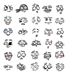 Naklejka premium Face draw collection