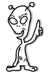 Funny alien draw