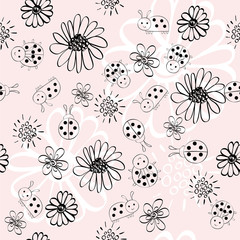 Cute hand draw seamless pattern for girl.