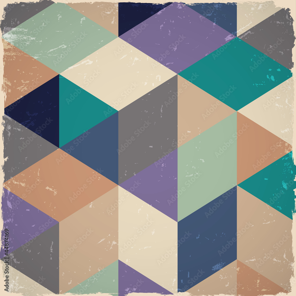 Canvas Prints retro geometric background in grunge style