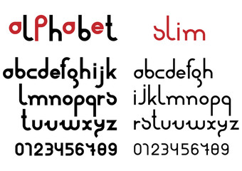 Slim black font and numbers