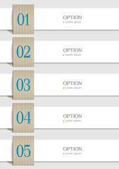 White paper numbered banners