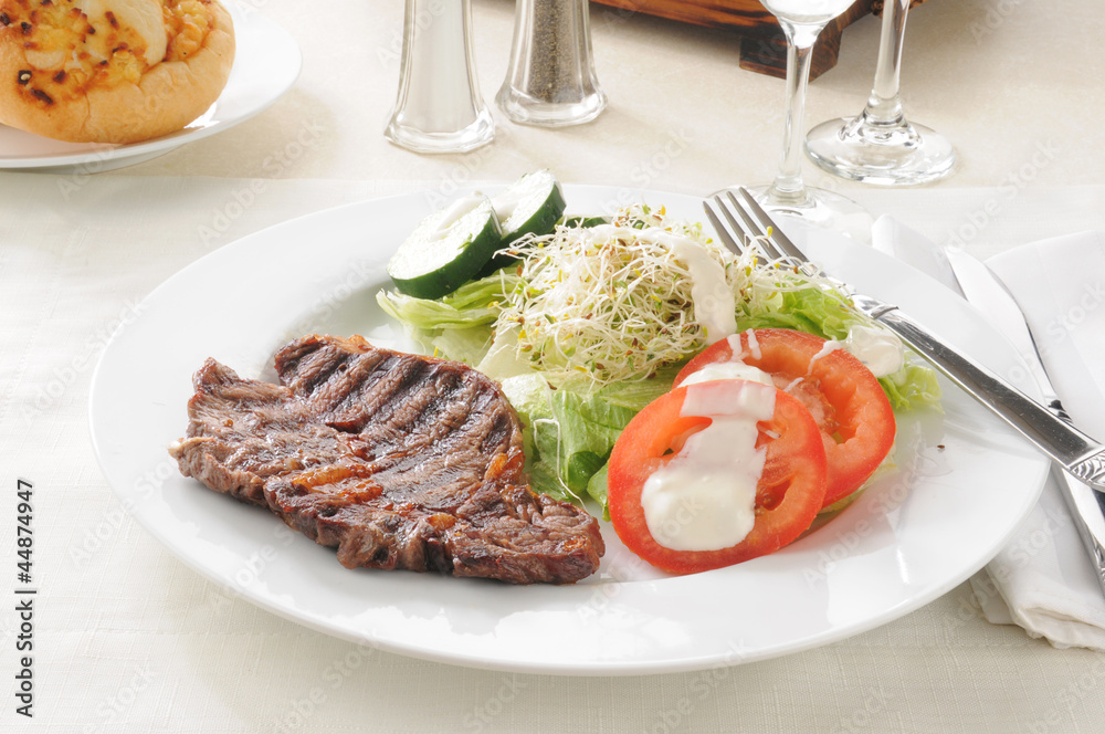 Canvas Prints steak and salad