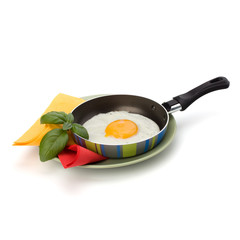 Fried egg on pan