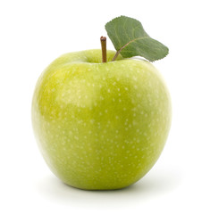 Sweet green apple with  leaf