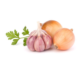 Fototapeta premium Onion and garlic clove