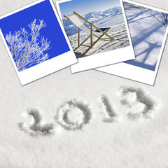 2013 écrit dans la neige et photos