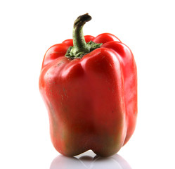 Red chilli peppers on white background.