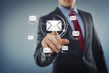 Man with Touchscreen Email