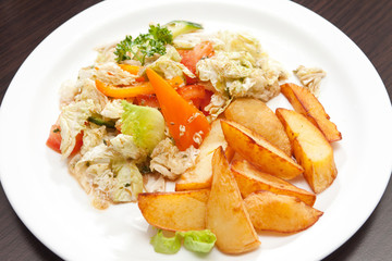 roasted potatoes with vegetables