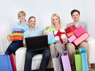 Family of online shoppers