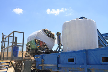 Garbage packing machine in landfill - 44877939
