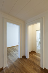 interior empty house with wooden floor,passage