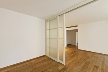 interior empty house with wooden floor