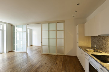 interior empty house with wooden floor