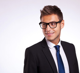 business man looking to the side