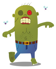 walking green zombie