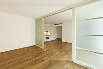 interior empty house with wooden floor