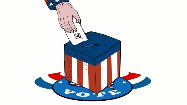 american election hand holding ballot voting