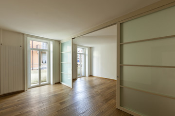 interior empty house with wooden floor