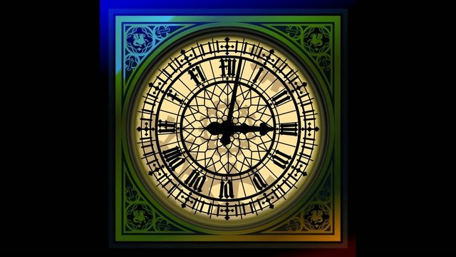 quadrant of magical victorian clock with lancets