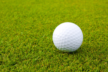 Golf ball on the green