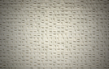 A base of white square ceramic tiles background or texture