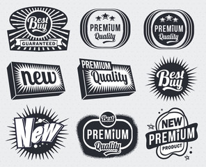 Premium Quality Guarantee Labels - retro vintage style design